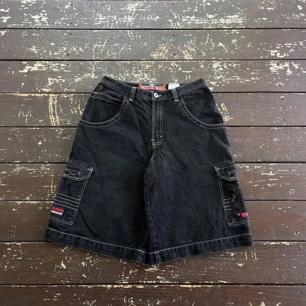 (32) Vintage 90s Y2K JNCO Jeans Jean Shorts Jorts Baggy Cargo Rave Skate 2000s - Picture 2 of 8